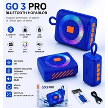 Junglee Go3 Pro 5W Bluetooth Speaker Rgb LED Işıklı Tws Özellikli Fm Radyo Sd Kart USB Girişli Şarjlı Taşınabilir Hoparlör-Lacivert