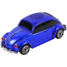 Junglee Nostaljik Araba Şeklinde Bluetooth Speaker Sd Kart USB Fm Radyolu Şarjlı Kablosuz Hoparlör-Lacivert