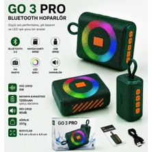 Junglee Go3 Pro 5W Bluetooth Speaker Rgb LED Işıklı Tws Özellikli Fm Radyo Sd Kart USB Girişli Şarjlı Taşınabilir Hoparlör-Yeşil