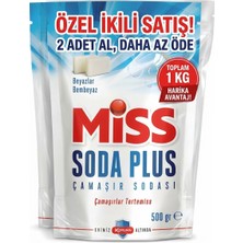 Miss Soda Plus Optik Etkili Beyaz Sabunlu El ve Matik Çamaşır Sodası 2×500GR