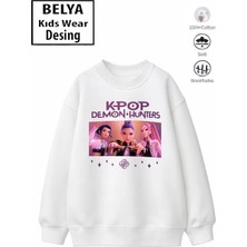 Belya Kids Wear Trend Çocuk Kız Model Tam Kalıp Oversize Hun Tasarım 2 Iplik Pamuğa Pamuk Kumaş Sweatshirt 65