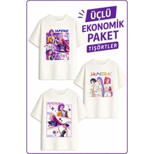 Belya Kids Wear Kız Çocuk 3 Huntrıx 3 Lü Ekonomik Paket T-Shirtler