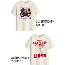 Belya Kids Wear Kız Çocuk 7 Manifest Tasarım 2 Li Ekonomik Paket T-Shirtler
