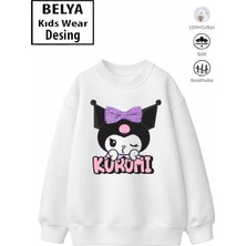 Belya Kids Wear Trend Çocuk Kız Model Tam Kalıp Oversize Kuromi Tasarım 2 Iplik Pamuğa Pamuk Kumaş Sweatshirt 14