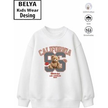 Belya Kids Wear Trend Çocuk Unisex Model Tam Kalıp Oversize 96TASARIM 2 Iplik Pamuğa Pamuk Kumaş Sweatshirt 4