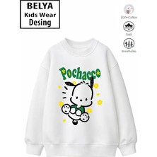 Belya Kids Wear Trend Çocuk Kız Model Tam Kalıp Oversize Melody Pochac 2 Iplik Pamuğa Pamuk Kumaş Sweatshirt 17