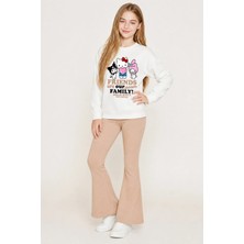 Belya Kids Wear Kız Çocuk Tam Kalıp Üst Oversize Alt Taytlı 3'lü Tasarım 190 Alt Üst Takım