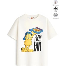 Belya Kids Wear Kız Çocuk Tam Kalıp Pizza Tasarım 58 Oversize Tişört