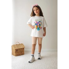 Belya Kids Wear Kız Çocuk Tam Kalıp Üst Oversize Altı Taytlı Hun TASARIM89 Alt Üst Takım