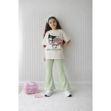 Belya Kids Wear Kız Çocuk Tam Kalıp Üst Oversize Altı Taytlı Kur Melo TASARIM34 Alt Üst Takım