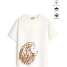Belya Kids Wear Erkek Çocuk Oversize Kalıp Belya Kids Aslan Tasarım B28 Pamuklu Tişört