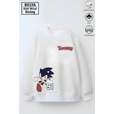 Belya Kids Wear Tam Kalıp Oversize Erkek Çocuk Pamuğa Pamuk 3 Iplik Kumaş Snc2 Tasarım Sweatshirt