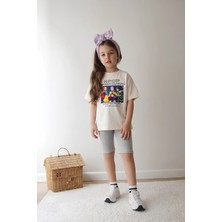 Belya Kids Wear Kız Çocuk Tam Kalıp Üst Oversize Altı Taytlı Hun TASARIM95 Alt Üst Takım