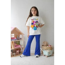 Belya Kids Wear Kız Çocuk Tam Kalıp Üst Oversize Alt Taytlı Hun TASARIM11 Alt Üst Takım
