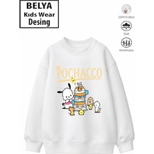 Belya Kids Wear Trend Çocuk Kız Model Tam Kalıp Oversize Melody Pochac 2 Iplik Pamuğa Pamuk Kumaş Sweatshirt 18