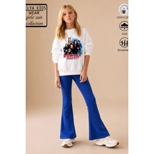 Belya Kids Wear Kız Çocuk Tam Kalıp Üst Oversize Alt Taytlı Kzoktay Tasarım 229 Alt Üst Takım