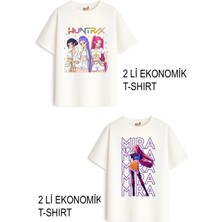 Belya Kids Wear Kız Çocuk 11 Hunters Huntrix Tasarım 2 Li Ekonomik Paket T-Shirtler