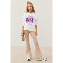 Belya Kids Wear Kız Çocuk Tam Kalıp Üst Oversize Alt Taytlı Demohun Tasarım 192 Alt Üst Takım