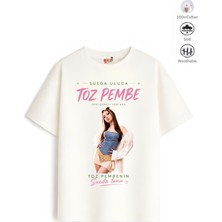 Belya Kids Wear Kız Çocuk Oversize Kalıp Belya Kids Toz Pembe Manifest Sueda Tasarım 15 Pamuklu Tişört