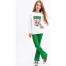 Belya Kids Wear Kız Çocuk Tam Kalıp Üst Oversize Alt Taytlı Capylove Tasarım 182 Alt Üst Takım