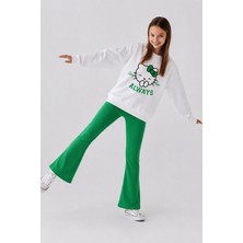Belya Kids Wear Kız Çocuk Tam Kalıp Üst Oversize Alt Taytlı Always Tasarım 180 Alt Üst Takım