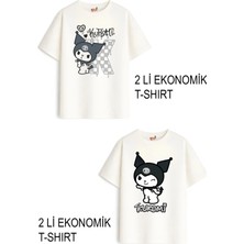 Belya Kids Wear Kız Çocuk 4 Kuromi Tasarım 2 Li Ekonomik Paket T-Shirtler