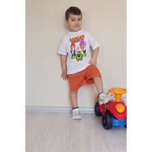 Belya Kids Wear Erkek Çocuk Üst Oversize Tişört Alt Şort Bly TASARIM14 Alt Üst Takım
