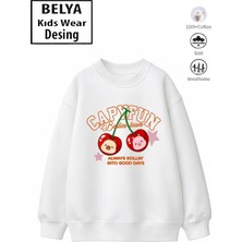 Belya Kids Wear Trend Çocuk Kız Model Tam Kalıp Oversize Capy Fun Tasarım 2 Iplik Pamuğa Pamuk Kumaş Sweatshirt 43