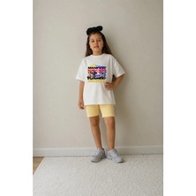 Belya Kids Wear Kız Çocuk Oversize Kalıp Belya Kids Manifest Özel Tasarım Taytlı Alt Üst Takım