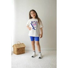 Belya Kids Wear Kız Çocuk Tam Kalıp Üst Oversize Altı Taytlı Kur TASARIM67 Alt Üst Takım