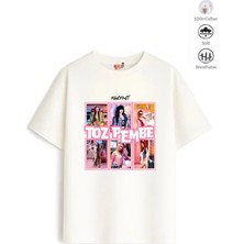 Belya Kids Wear Kız Çocuk Oversize Kalıp Belya Kids Toz Pembe Manifest Tasarım 160 Pamuklu Tişört