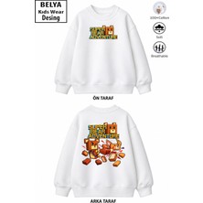 Belya Kids Wear Trend Çocuk Erkek Model Tam Kalıp Oversize Ön Arka Baskılı Süper Ayı Tasarım 2 Iplik Pamuğa Pamuk Kumaş Sweatshirt 122