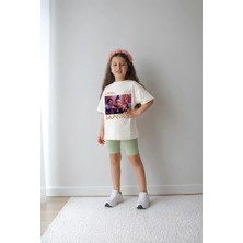 Belya Kids Wear Kız Çocuk Tam Kalıp Üst Oversize Altı Taytlı Hun TASARIM55 Alt Üst Takım