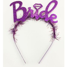 Efnaz Style Mor Renk Bekarlığa Veda Italik Yazı Alyanslı Bride Taç