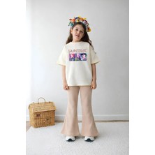 Belya Kids Wear Kız Çocuk Tam Kalıp Üst Oversize Alt Taytlı Hun Tasarım1 Alt Üst Takım