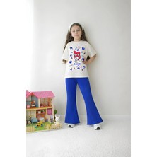 Belya Kids Wear Kız Çocuk Tam Kalıp Üst Oversize Altı Taytlı Melo TASARIM23 Alt Üst Takım