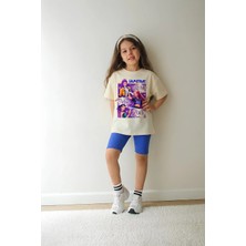Belya Kids Wear Kız Çocuk Tam Kalıp Üst Oversize Altı Taytlı Hun TASARIM64 Alt Üst Takım