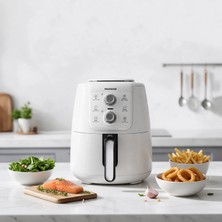 Homend Airfryday 4 Litre Krem Silver Yağsız Fritöz Zamanlayıcı ve Çıkarılabilir Hazne ile