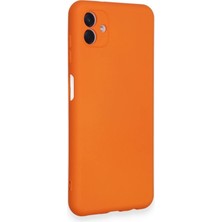 TKÇ Samsung Galaxy A04 Kılıf Nano Içi Kadife Silikon - Turuncu
