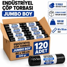 Liva Ambalaj Endüstriyel Çöp Poşeti Jumbo Boy 500 gr  80X110 cm 12 Rulo 120 Adet - Fabrika, Ofis ve Inşaat Tipi Ağır Hizmet Torbası