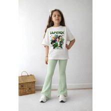 Belya Kids Wear Kız Çocuk Tam Kalıp Üst Oversize Altı Taytlı Hun TASARIM39 Alt Üst Takım