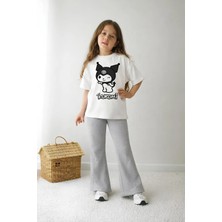 Belya Kids Wear Kız Çocuk Tam Kalıp Üst Oversize Altı Taytlı Kur TASARIM44 Alt Üst Takım