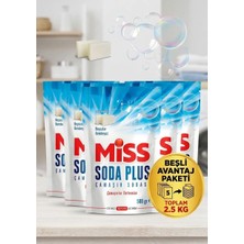 Miss Soda Plus Optik Etkili Beyaz Sabunlu El ve Matik Çamaşır Sodası 500 gr × 5 Adet