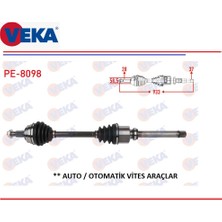Komple Aks Sağ Peugeot 3008 2 2016+ 5008 2 508 2 C4 2 Picasso / Spacetourer 933 Mm. 1609609680 Veka PE-8098