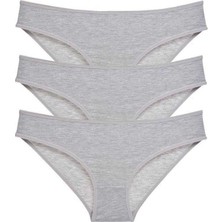 Royaleks 3 Adet Süper Eko Set Likralı Kadın Slip Külot Gri