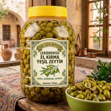 Has Şifa Deposu Antep Usulü Çekirdeksiz Taş Kırma Yeşil Zeytin 5 kg
