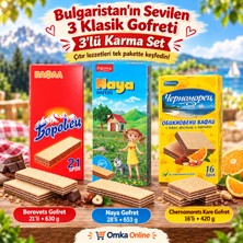 Omka Bulgaristan’ın Sevilen 3 Gofreti Bir Arada - Borovets 21’li + Naya 28’li + Chernomorets 16’lı Gofret 3’lü Karma Set