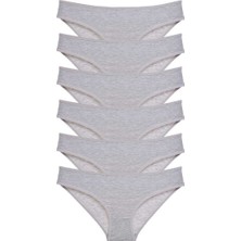 Royaleks 6 Adet Süper Eko Set Likralı Kadın Slip Külot Gri