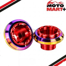 Motomart+ Tvs Apache Rtr 160 Kırmızı Metal Teker Koruma Takozu 2 Adet MR0569