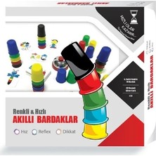 S-Online Renkli ve Hızlı Süper Pratik Akıllı Bardaklar Eğitici Zeka Oyunu Çocuk ve Aile Kutu Oyunu